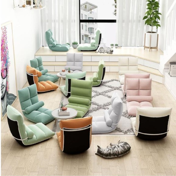 ❤️ Nitrogen071 Ghế sofa lười tựa lưng Tatami Sofa Gấp lại Ghế Phòng ngủ Đơn Tầng Ban công Nhỏ Đệm