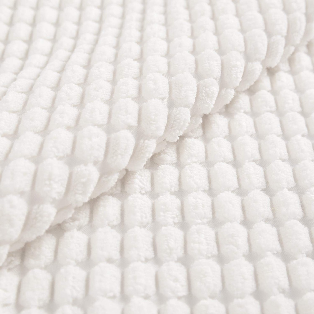 Pack of 2, Corduroy Soft Solid Christmas Decorative Square Throw Pillow Covers Set Cushion Case for Sofa Bedroom Car 18 X 18 Inch/45 X 45 cm Cream White