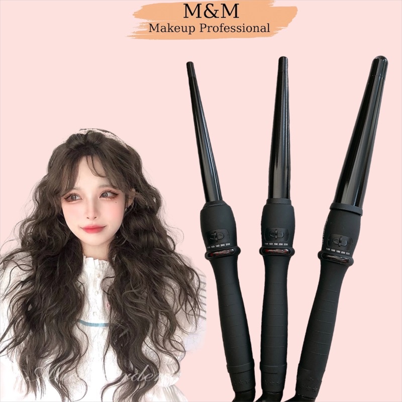 Máy uốn tóc xoăn đũa xoăn nhọn xù mì Hàn Quốc có chỉnh nhiệt