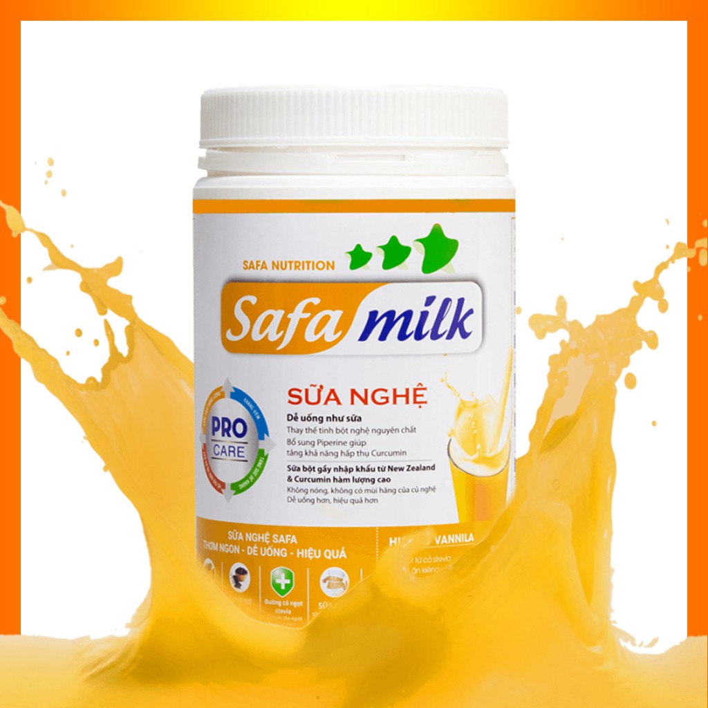 Sữa nghệ Safa Milk - Hộp 550Gram SỮA CHO NGƯỜI ĐAU DẠ DÀY