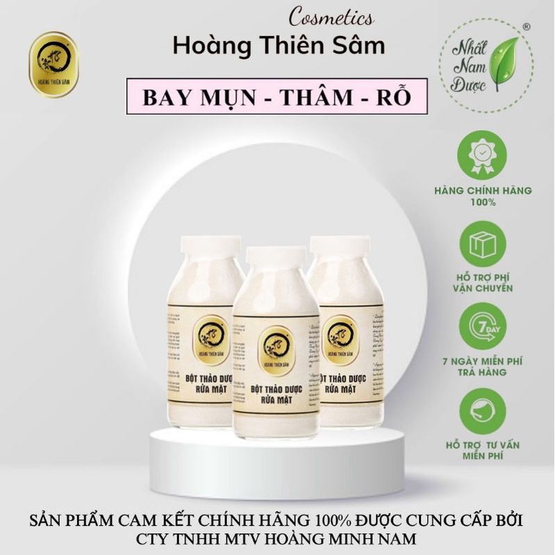 Bột Thảo Dược Rửa Mặt Hoàng Thiên Sâm 3 Chai