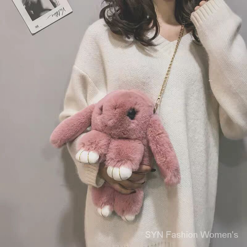Túi Xách Con Thỏ Bông Dễ Thương Nhiều Màu Sắc Cho Các Nàng Thích Phong Cách Ngọt Ngào