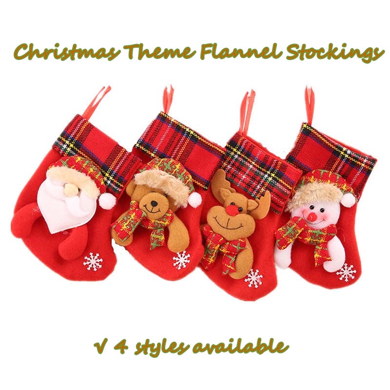 Vớ nỉ trang trí Giáng Sinh dễ thương xinh xắn