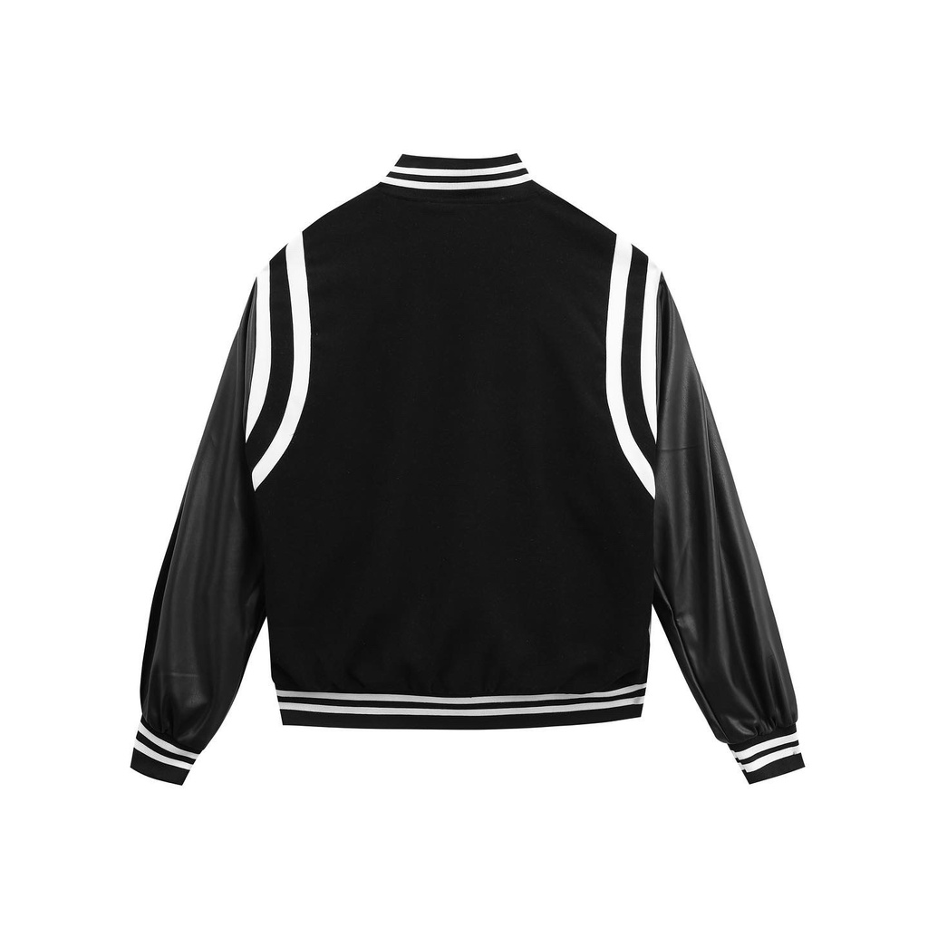 Áo Khoác Nhung Tăm Phối Tay Da Jacket Varsity Graffiti Gonz - V1