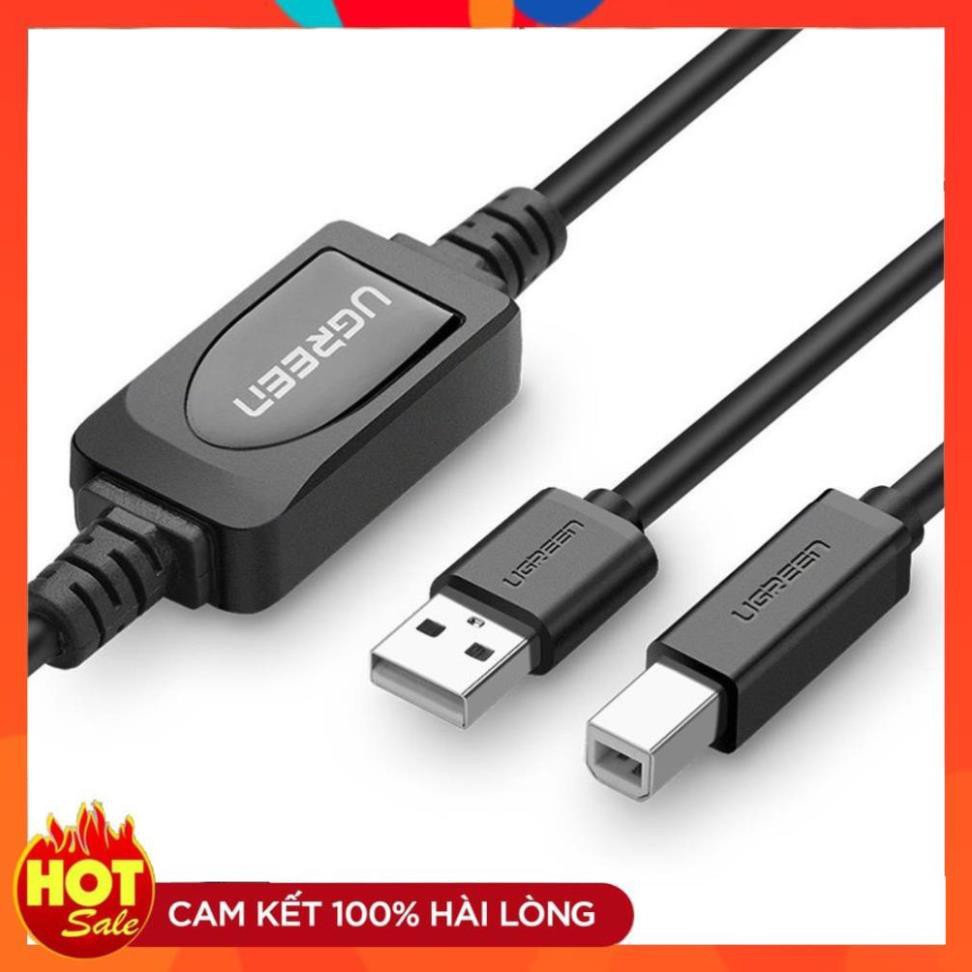 [Chính Hãng] Cáp máy in USB 2.0 dài 10m có IC khuếch đại chính hãng UGREEN 10374 - Cáp máy in USB 2.0 chất lượng cao