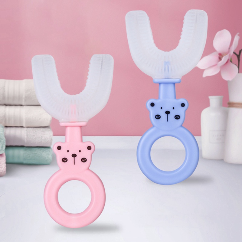 Bàn chải đánh răng silicone hình chữ U 360 độ dành cho trẻ em 2-6 tuổi