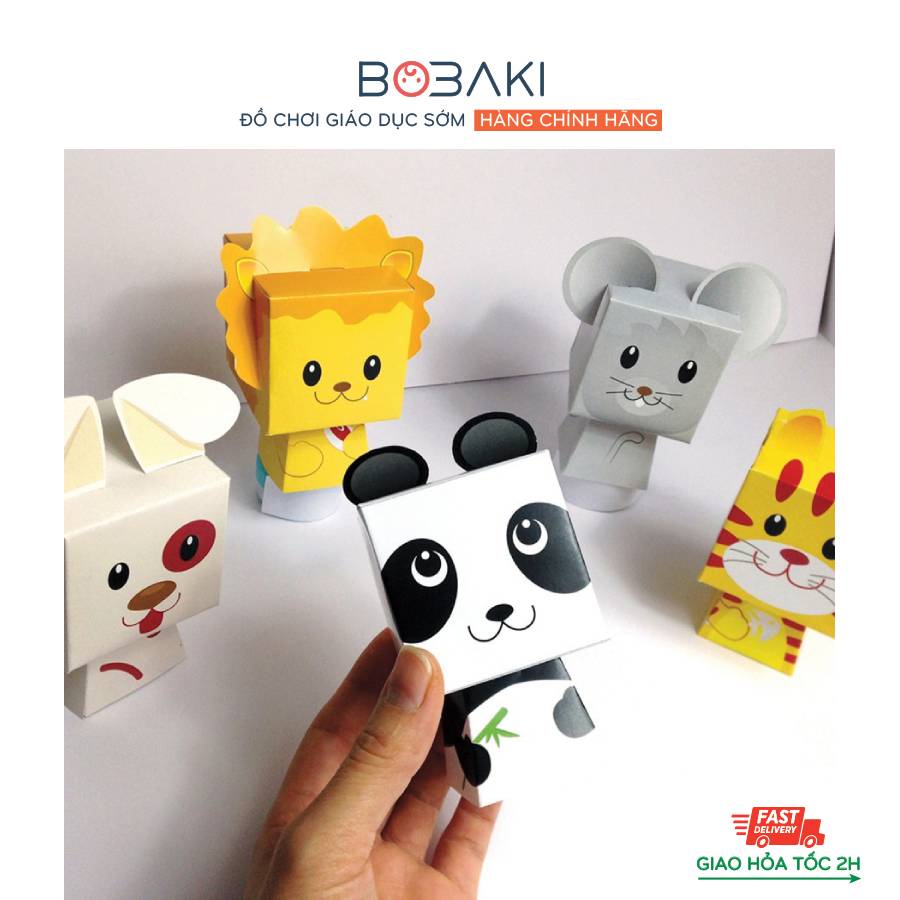 Bộ gấp giấy mô hình 3D đồ chơi cho bé phát triển kỹ năng Thương Hiệu BOBAKI