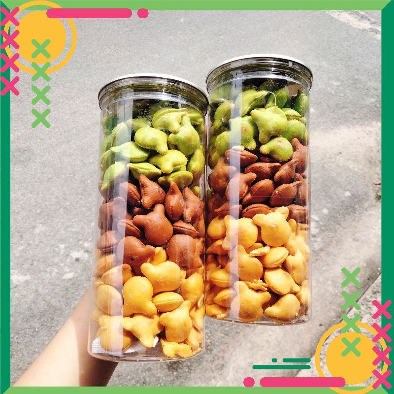 Bánh Gấu Nhân Kem Sữa 3 vị [ HÌNH THẬT 100% ] Lon Pet 420gr