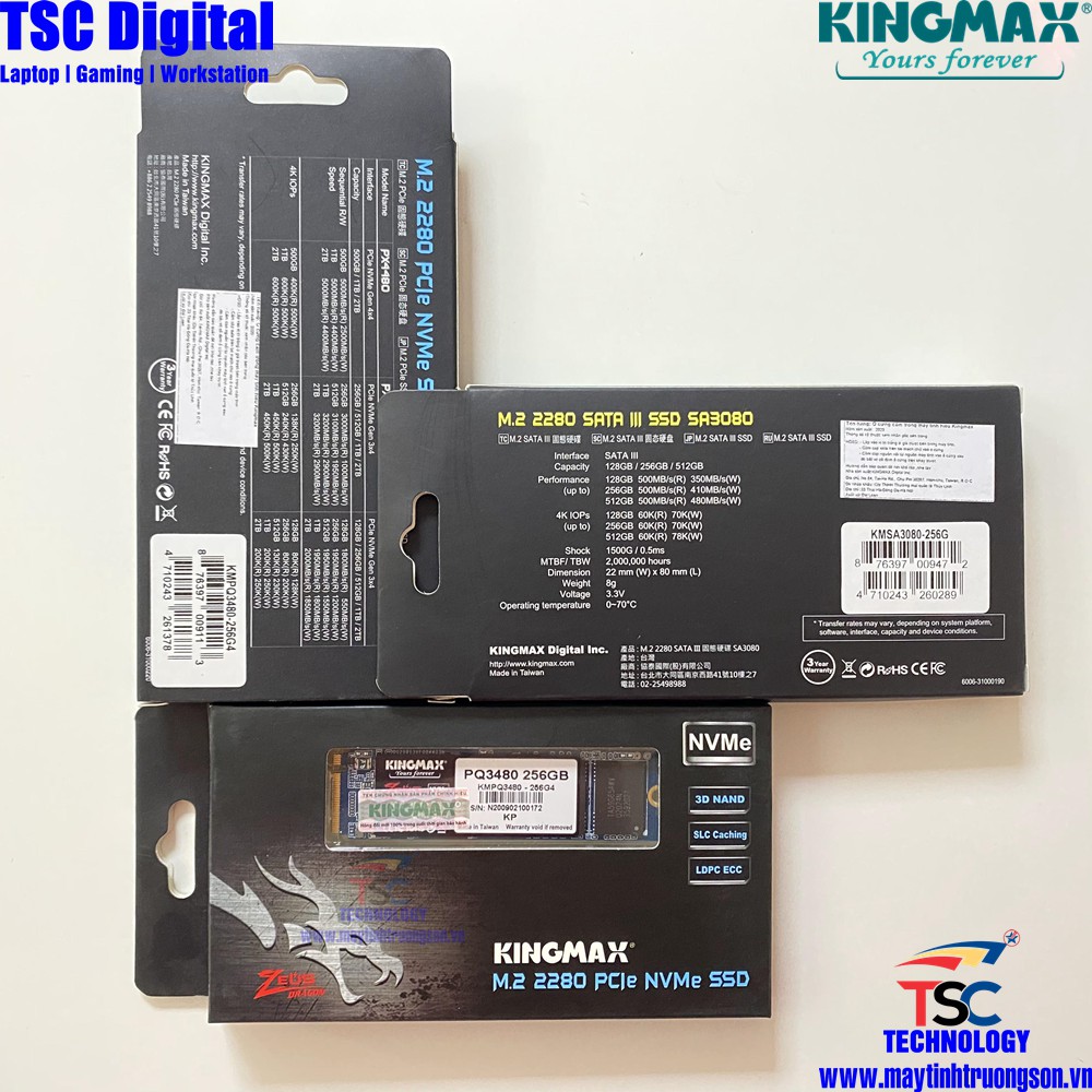 Ổ Cứng SSD KINGMAX Zeus PX3280 /PQ3480 128Gb/ 256Gb NVMe M.2 2280 PCIe