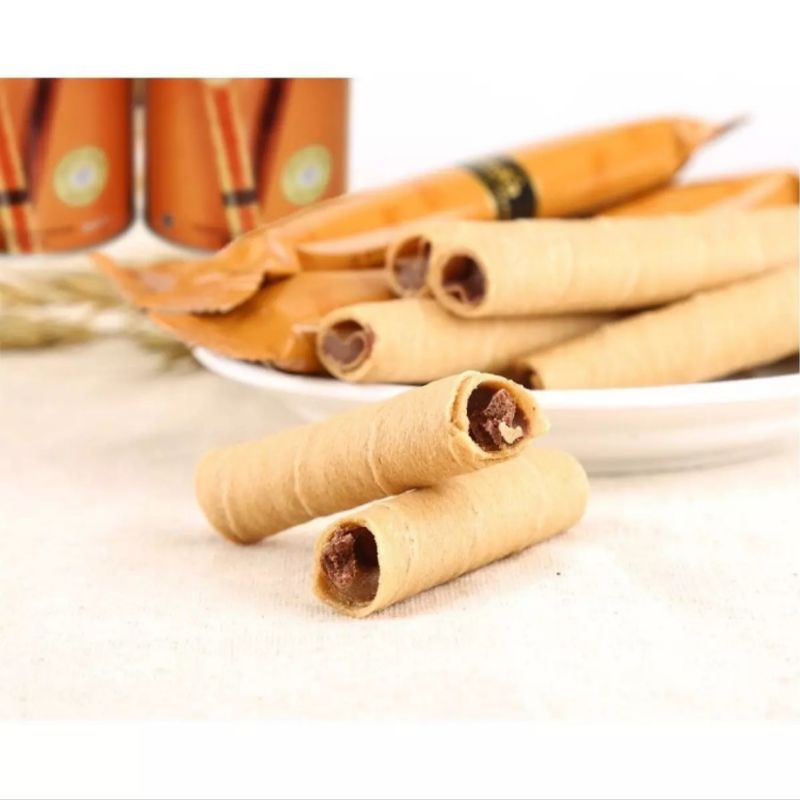Một xô xách bánh ống quế cuộn điếu siga đủ vị vani/dâu/phomai/socola/capuchino Wasuka Malayssia hộp 45 que x12 gam