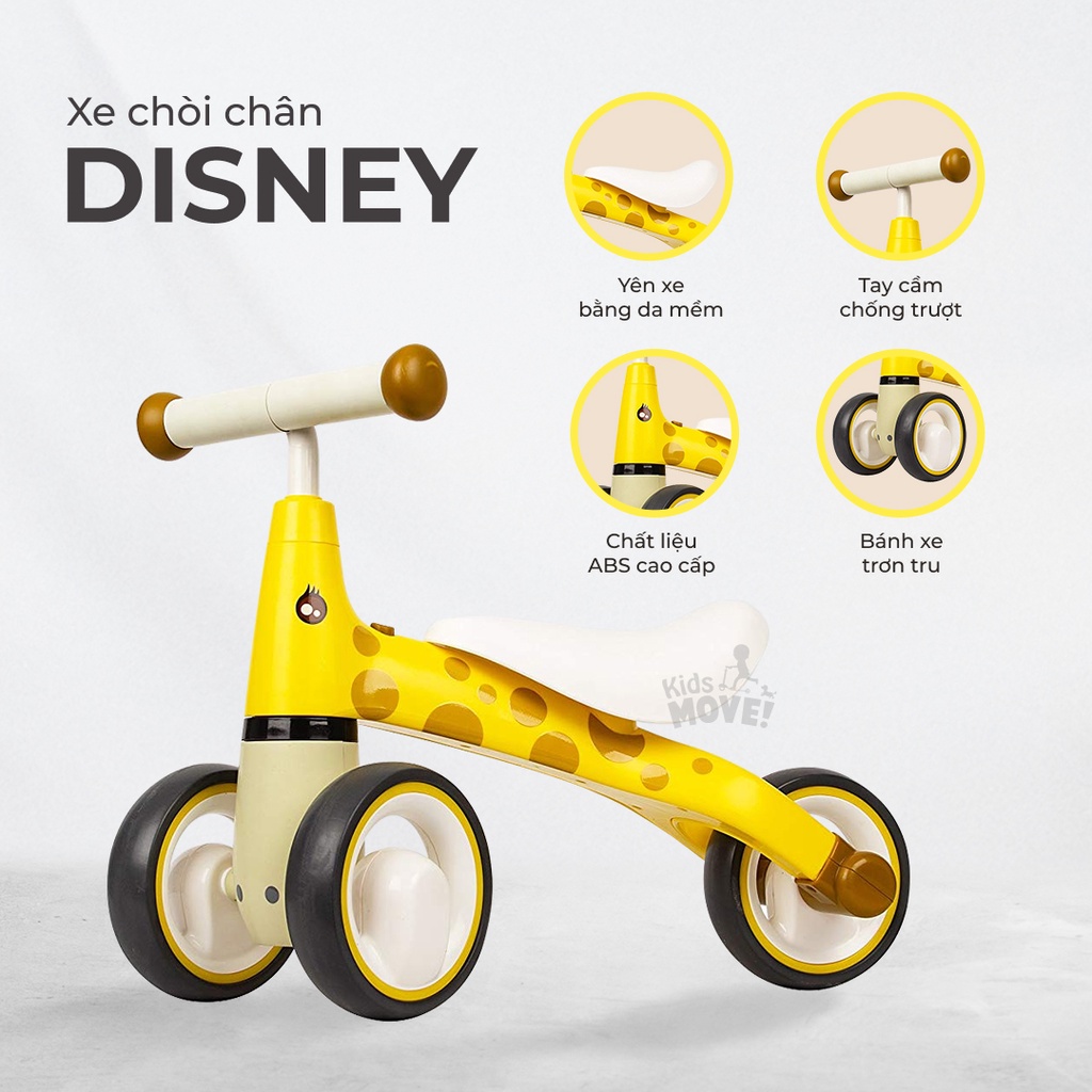 Xe chòi chân 3 bánh cao cấp Disney roadstar cho bé từ 1-3 tuổi - Bản cao cấp yên da mềm