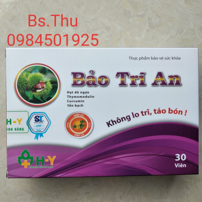 Bảo Trĩ An hộp 30 viên - hỗ trợ giảm táo bón, giảm trĩ. thành phần thảo dược an toàn, hiệu quả