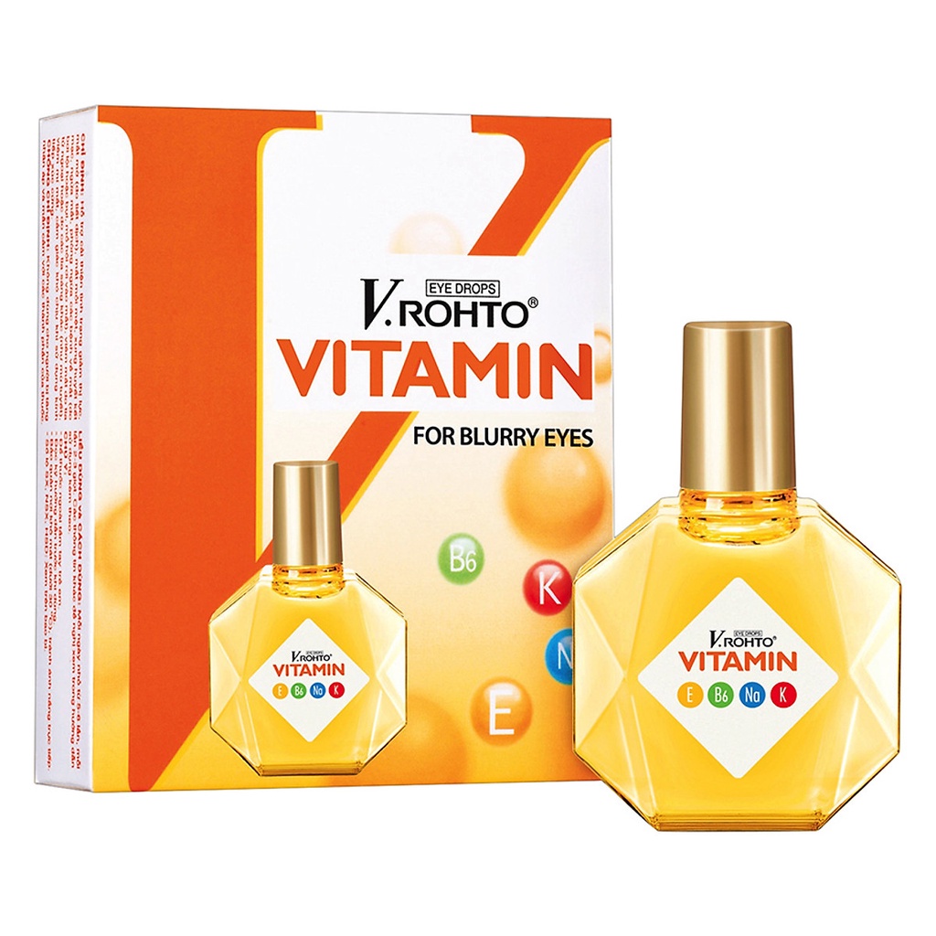 Nhỏ mắt V.ROHTO VITAMIN lọ 13ml - Hỗ trợ cải thiện tình trạng giảm thị lực, mắt mờ, mắt mỏi mệt