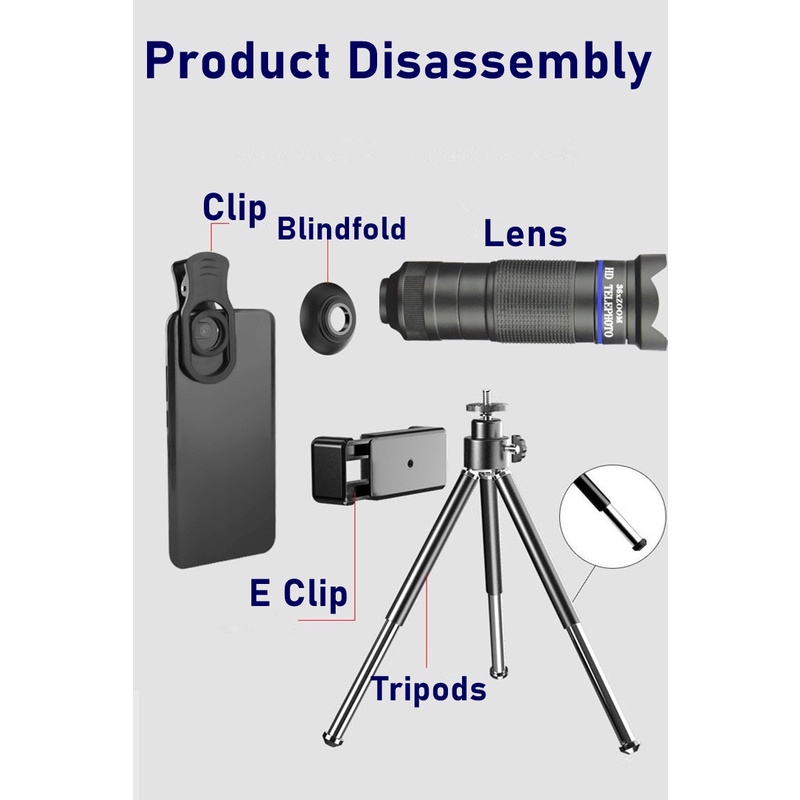 Ống Kính Chụp Ảnh Zoom 36X Cho Điện Thoại Iphone 12 11 Pro Max Samsung Xiaomi