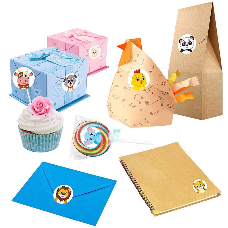 Cuộn 500 sticker khen thưởng cho bé với nhiều hình thú đáng yêu màu sắc bắt mắt Baby-S – SST012