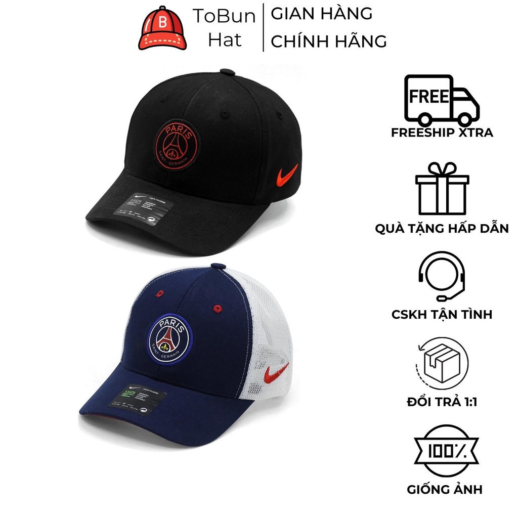 Mũ Lưỡi Trai, Nón Kết Nike PSG 2 Màu Trắng Đen