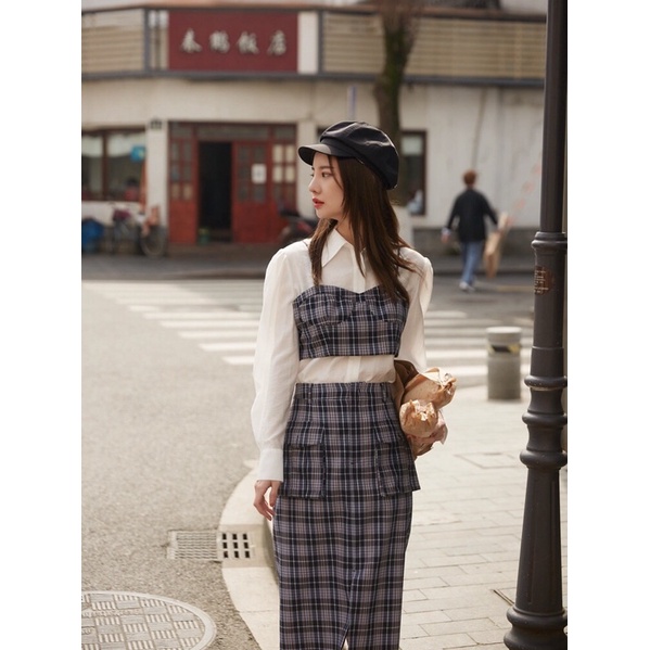 Chân váy kẻ Peacebird