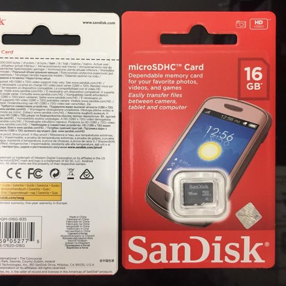 Mới!! Mới Thẻ nhớ Sandisk ORI 16GB Class 4 16GB Micro SD 05