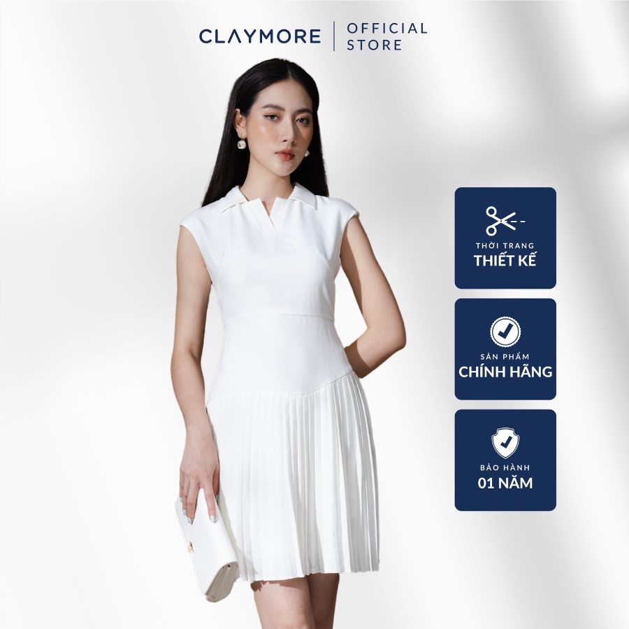 Đầm xuông A tay cộc CLAYMORE mã CFDXS208407