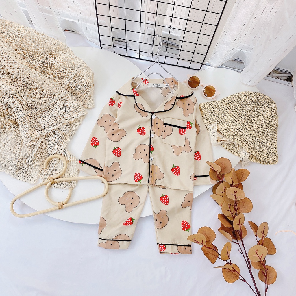 [DT11] Bộ Dài Tay PYJAMA Hình Mẫu Đa Dạng Cho Bé Chất Vải Kate Thái Mặc Thoải Mái Size Từ 8-22Kg VNXK Nhật-Hàn