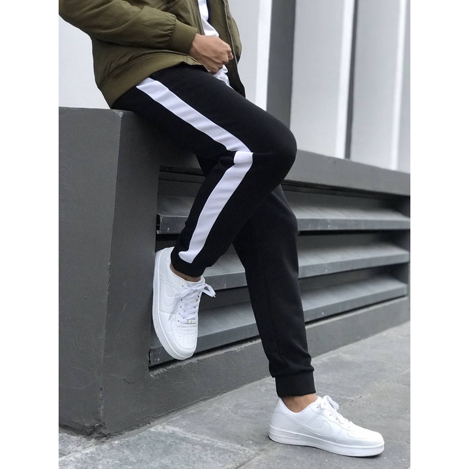 Quần Jogger Nam Nữ 1 Sọc line bo chun 38-100kg, Phong Cách Thể Thao Năng Động Cá Tính Unisex