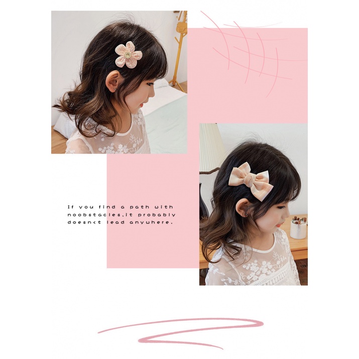 Bộ Kẹp Tóc Đính Nơ Ren Dễ Thương Thời Trang Hàn Quốc 2022 Dành Cho Bé Gái