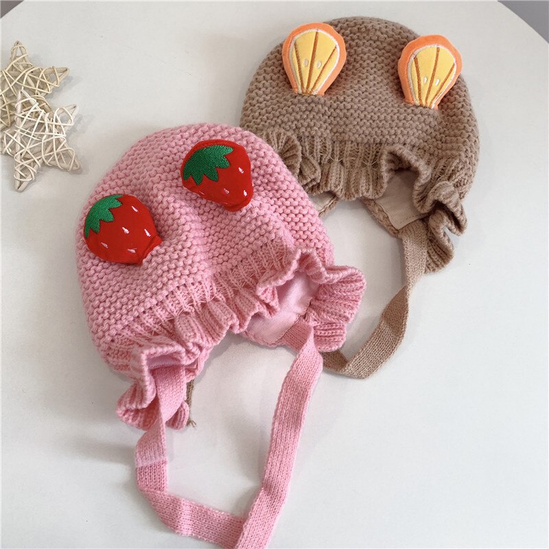 Mũ beanie Trùm Tai Hình Trái Cây Dễ Thương Cho Bé 2-8 Tuổi