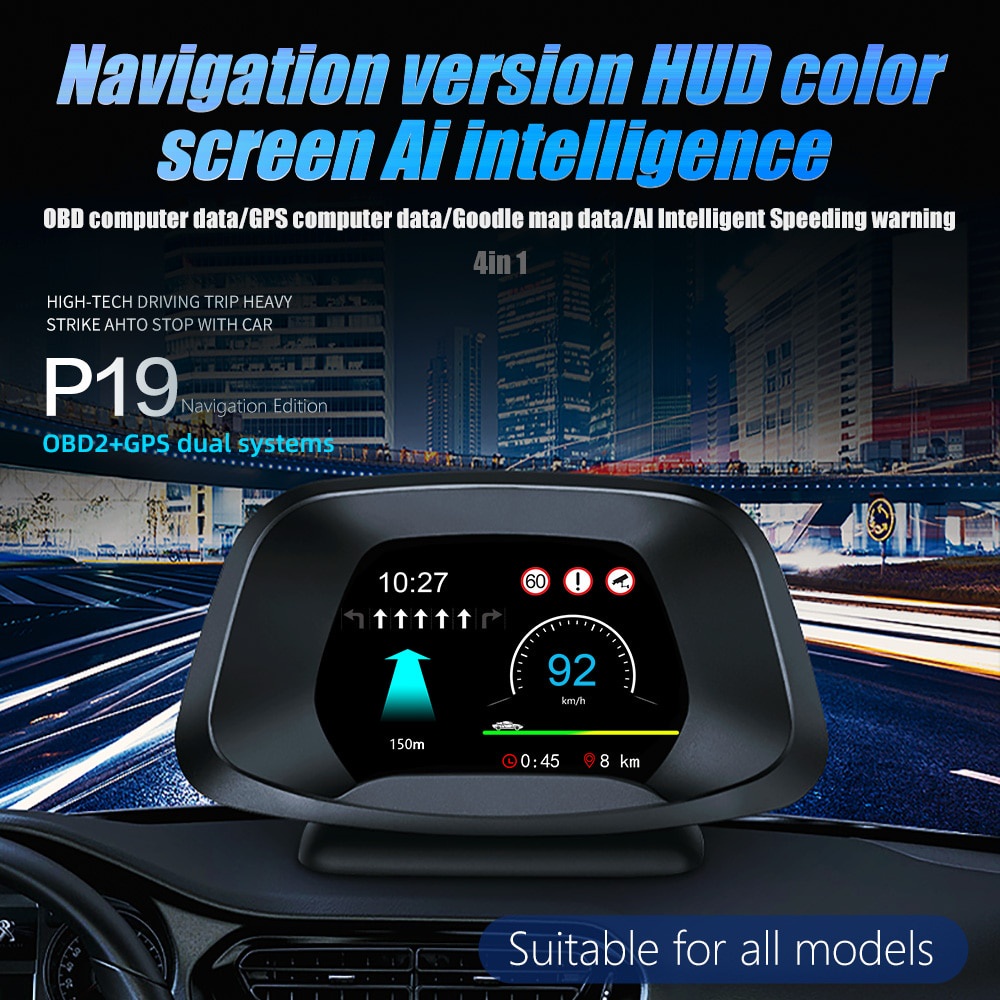 Thiết Bị Chẩn Đoán Nhiệt Độ Nhiên Liệu hud gps obd p19 Thông Dụng Cho Xe Hơi