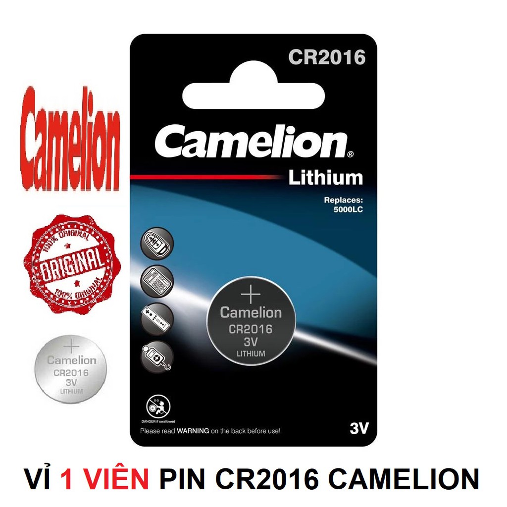 Vỉ 1 viên pin CR2016 3V CAMELION CR-2016 2016 3 Vol (Hàng hãng)