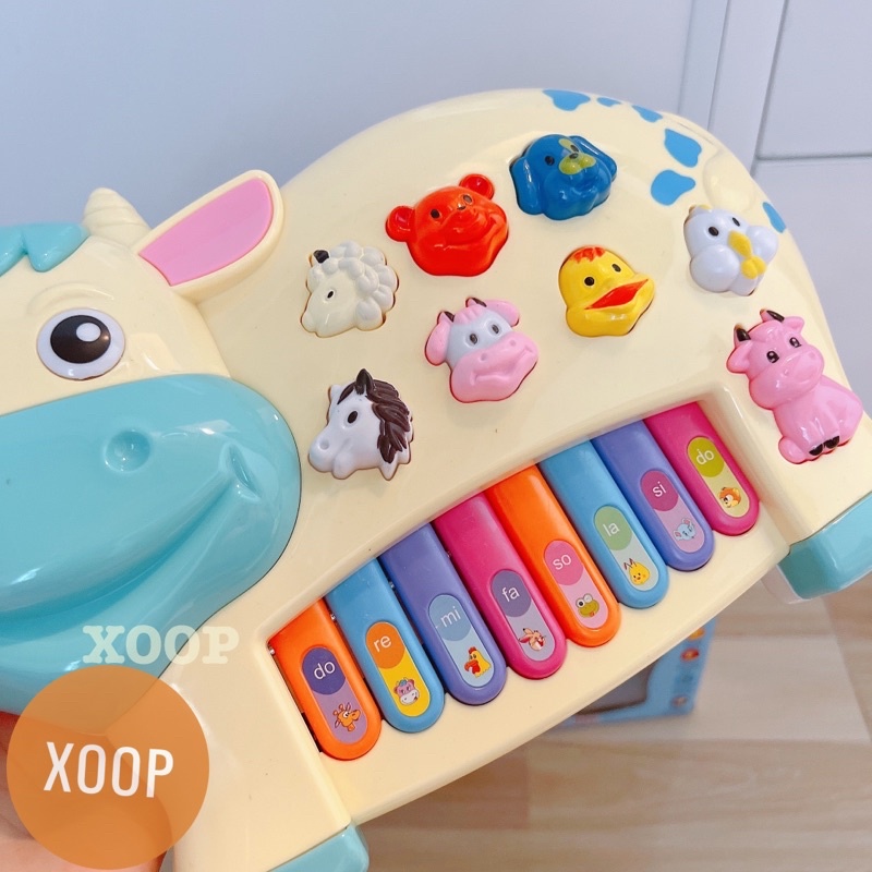 Đồ chơi trẻ em Đàn piano bò sữa kèm mô phỏng tiếng thú phương linh 86