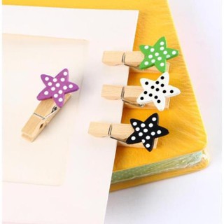 COMBO 10 KẸP GỖ NGÔI SAO CHẤM BI