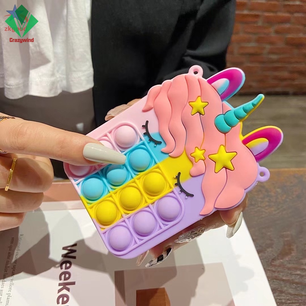 Túi pop it đeo chéo phiên bản giải tỏa căng thẳng cho bé 10x12cm, có quà tặng xinh yêu