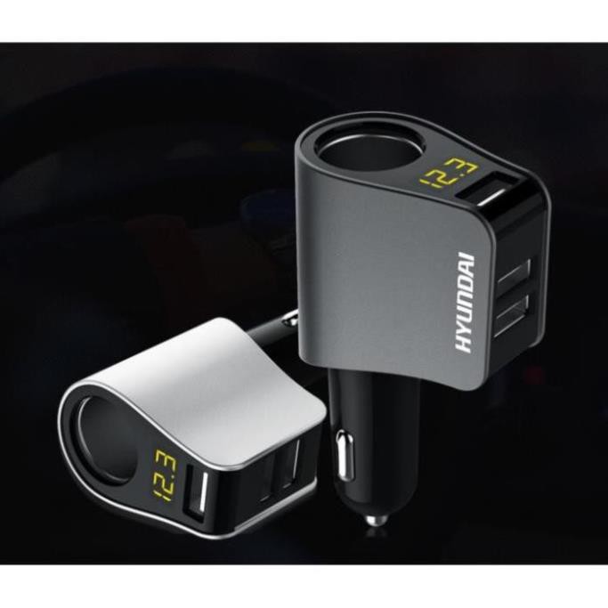 Tẩu sạc-Tẩu Sạc Nhanh ô tô, xe hơi Hyundai Chính Hãng Gồm 1 Tẩu Tròn  - Có đèn led báo điện áp ac quy