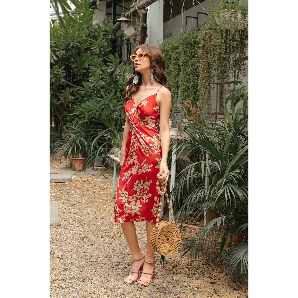 Đầm ôm 2 dây xoắn eo - 20Again - DOC0008 | BigBuy360 - bigbuy360.vn