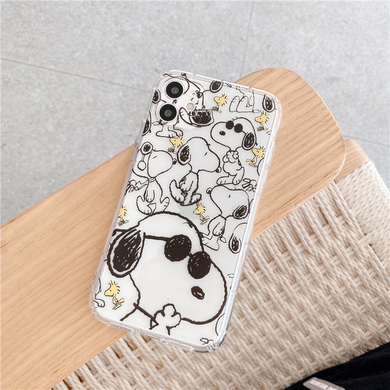 Ốp Điện Thoại Mềm Chống Sốc In Hình Chú Chó Snoopy Hoạt Hình Cho iPhone 7 8 X XR XS 11 12 13 Pro Max