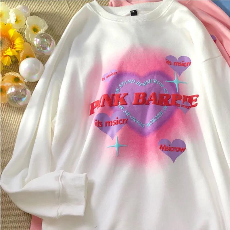Áo Sweater Tay Dài Dáng Rộng In Họa Tiết Graffiti Phong Cách Harajuku Thời Trang Mùa Thu Cho Nữ | BigBuy360 - bigbuy360.vn