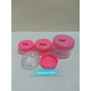 Hũ nhựa nắp hồng 5ml, 10ml, 15ml