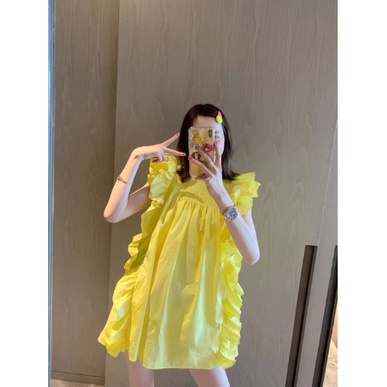 Váy babydoll bánh bèo midi xinh xắn đầm xòe nữ A03