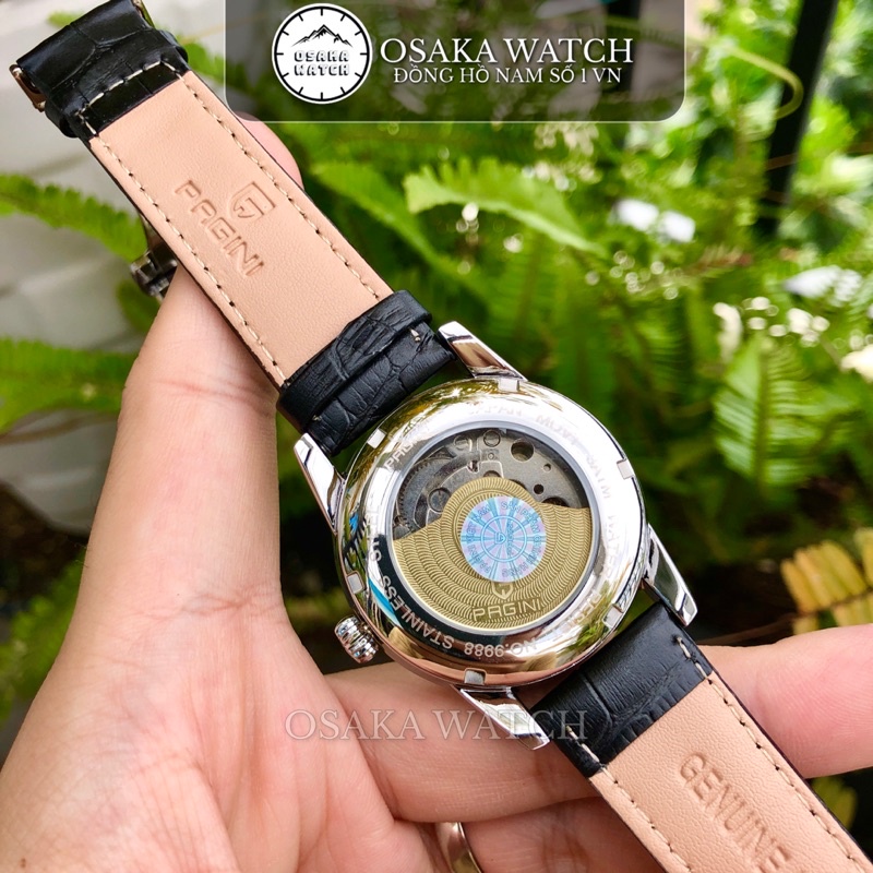 Đồng Hồ Cơ Nam PAGINI Automatic Dây Da Lộ Cơ Chính Hãng Chống Nước Chống Xước Cao Cấp