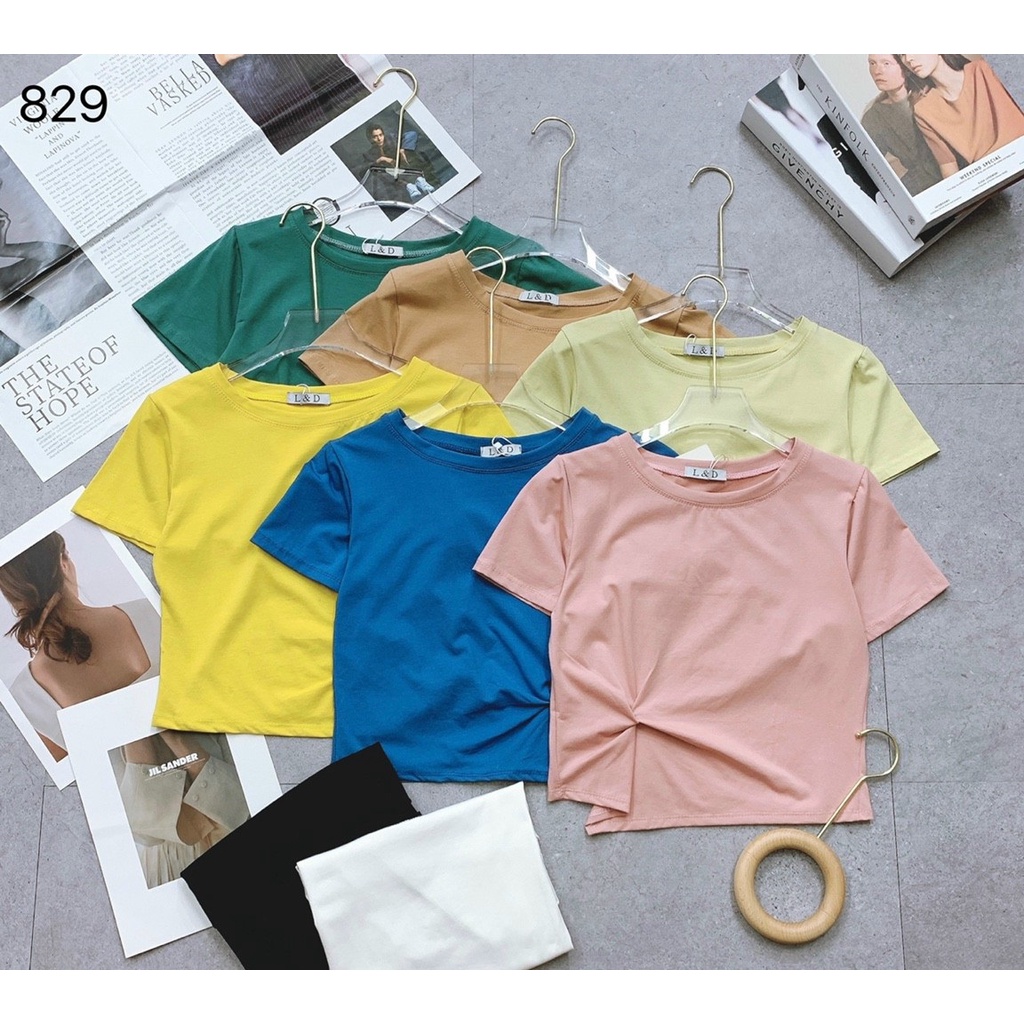 Áo  thun Crop Top Cho Nữ Áo kiểu Dáng Ôm Ngắn Tay  Phong Cách Hàn Quốc ( kèm ảnh chụp thật 100% )