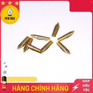 Ngòi hoa vàng bút máy, bút mài thầy ánh êm trơn và thanh đậm, penbox