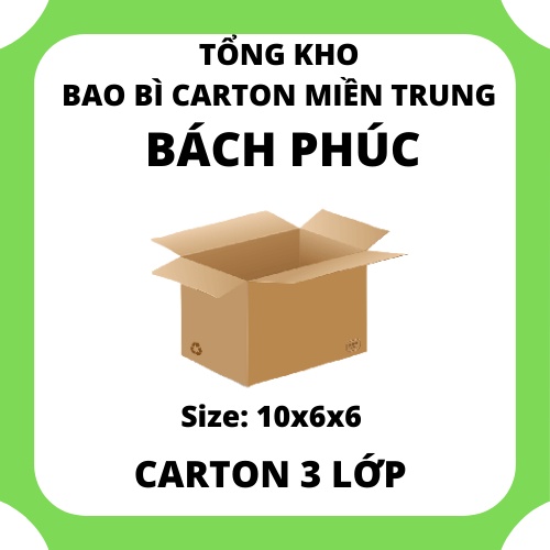 Hộp carton, thùng bìa giấy cod đóng gói hàng - Size 10x6x6 - Carton Đà Nẵng - Tổng Kho Bao Bì Carton Miền Trung
