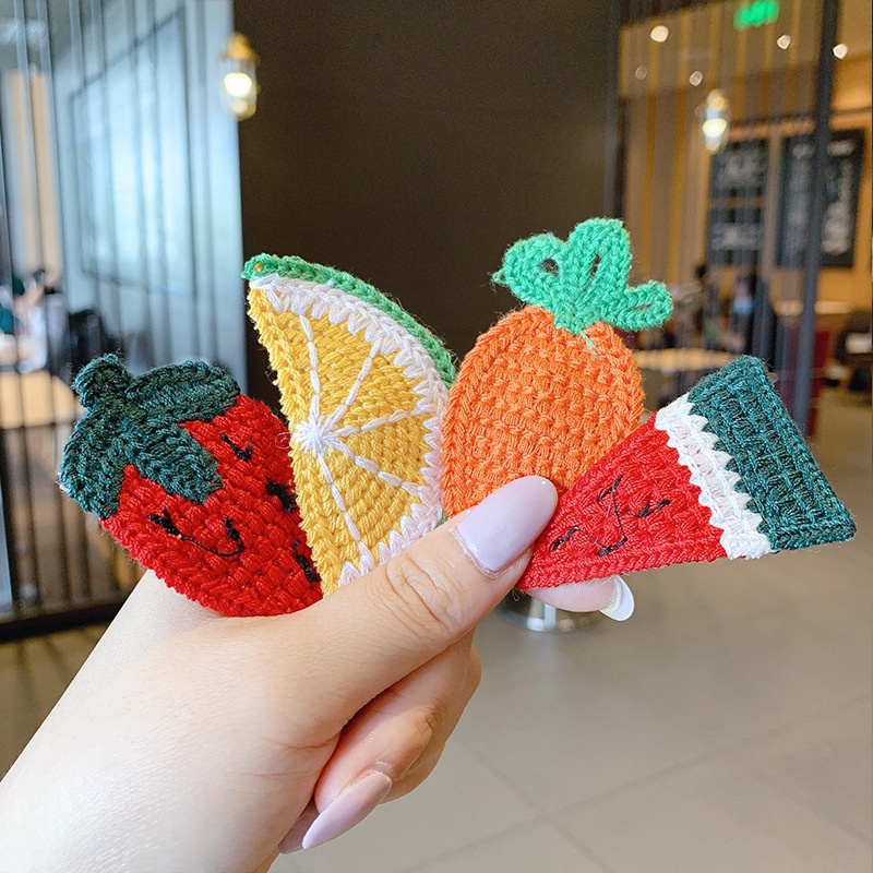 Kẹp Tóc Kim Tuyến Hình Trái Cây Hoạt Hình Đáng Yêu Cho Bé Gái