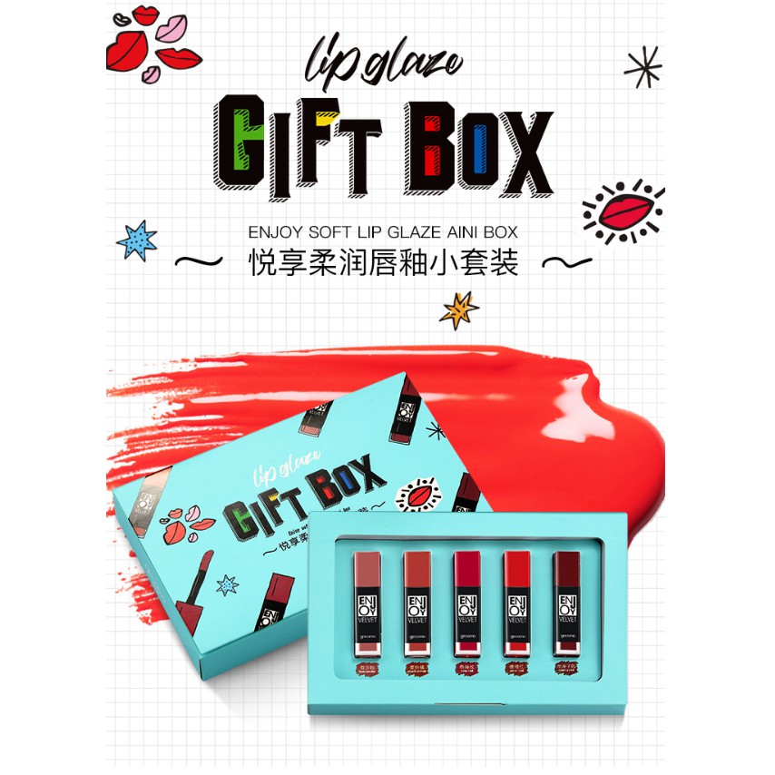 Son GECOMO-Set son GiftBox 5 cây Minisize