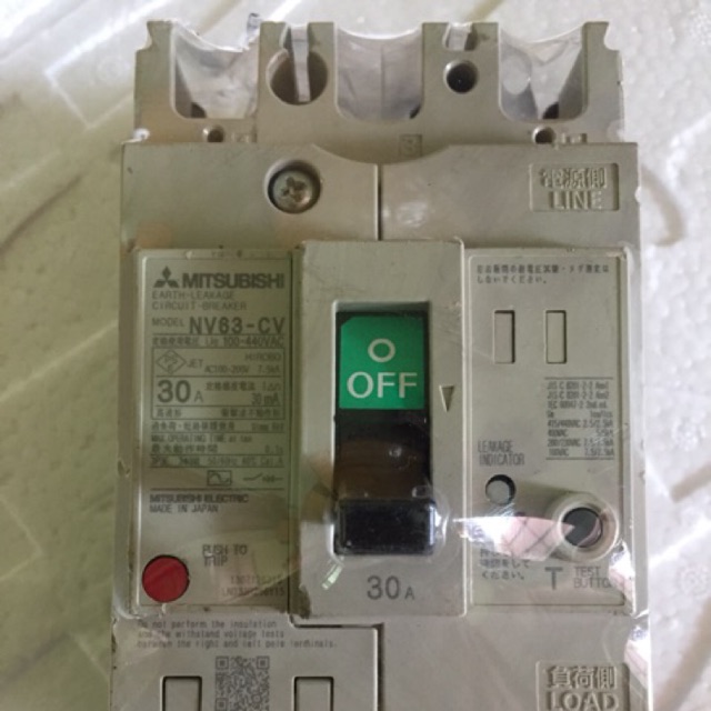 Aptomat chống giật 3pha 380v. 30A30mA. 30A100mA