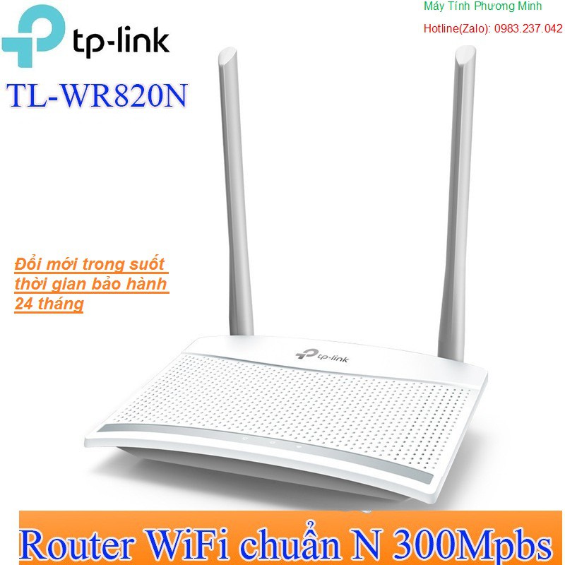 Bộ Phát Wifi 2 Râu TPLink 820N - Router Wi-Fi Chuẩn N Tốc Độ 300Mbps - Hàng Chính Hãng bảo hành đổi mới trong 24 tháng