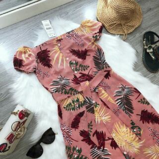 Váy Maxi Hoa Cổ Vuông ( Có Thể Mặc kiểu Trễ Vai)