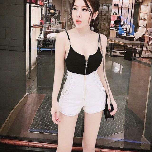 Sét áo 2 dây quần short lưng cao