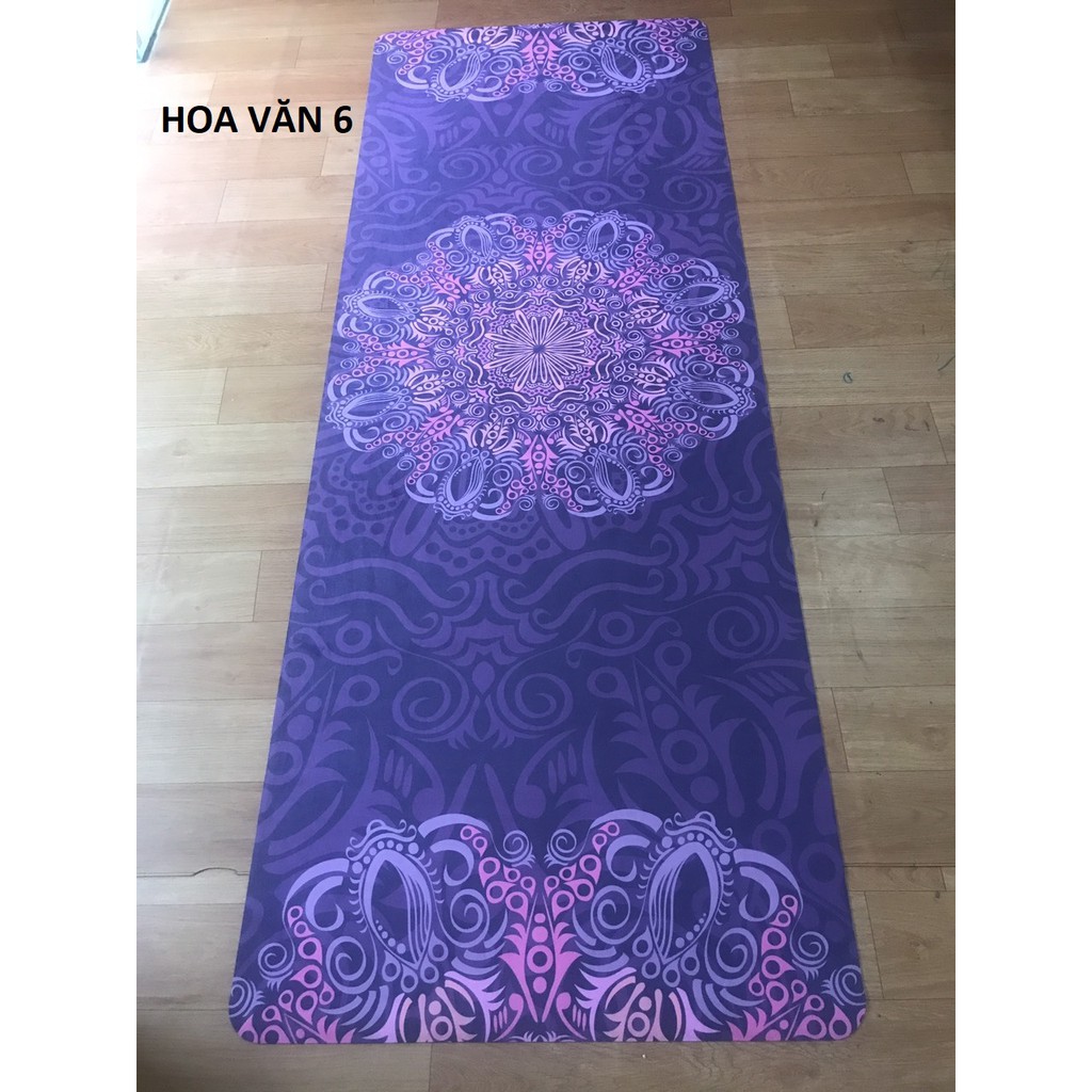 Thảm tập yoga du lịch hoa văn 1,6 mm Tặng túi đựng chuyên dụng