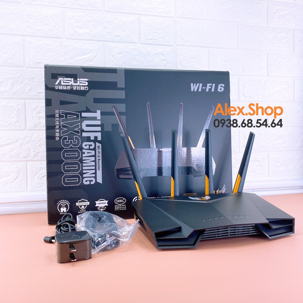 Asus TUF AX3000 Phát WiFi Gaming Lõi 3 1.5Ghz, Ram 512M Cổng Port Gaming AiMesh